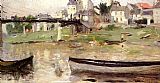 Berthe Morisot Boats on the Seine painting